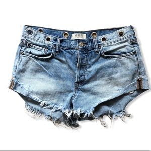 Free People Distressed Jean Shorts